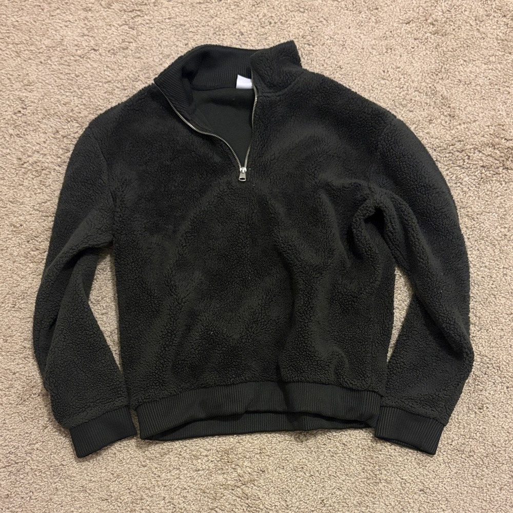 Zara Men's Black Zip-Up Sweater